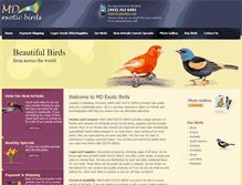 Tablet Screenshot of mdexoticbirds.net